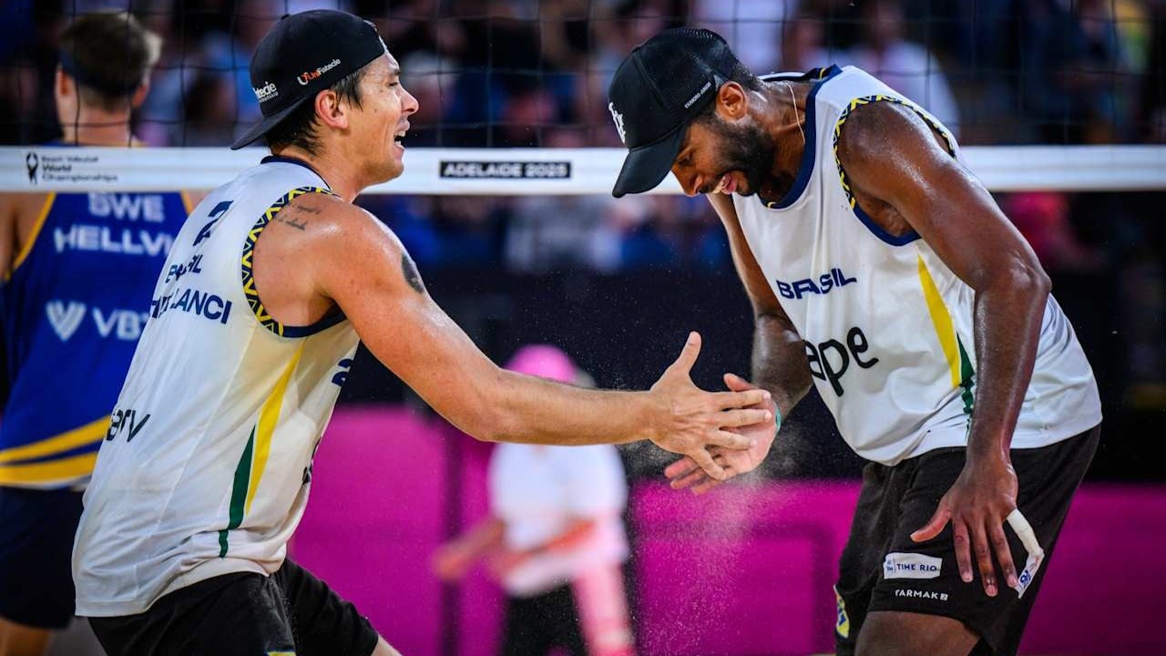 Copa do Mundo de Vôlei de Praia. Adelaide, Austrália. 21/11/2025. Arthur Lanci e Evandro
