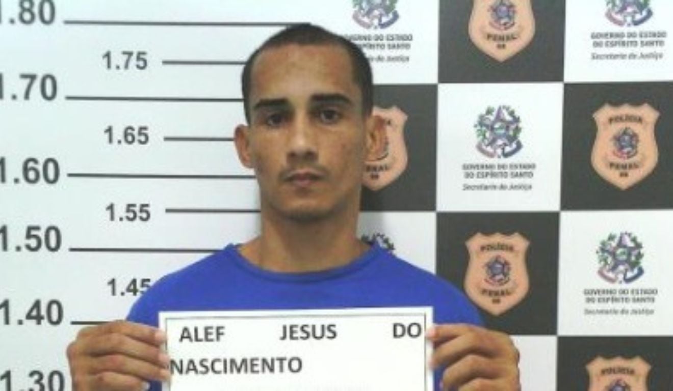 Alef Jesus do Nascimento cumpria pena desde 2018 por roubo e homicídio. Foto: Divulgação/Sejus Alef Jesus do Nascimento cumpria pena desde 2018 por roubo e homicídio. Foto: Divulgação/Sejus
