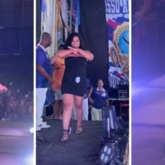 Maria Alice em sua participação no Concurso Rainha independente do Carnaval do ES de 2026. Foto: Reprodução/Redes Sociais 
@mariaalicesemstop