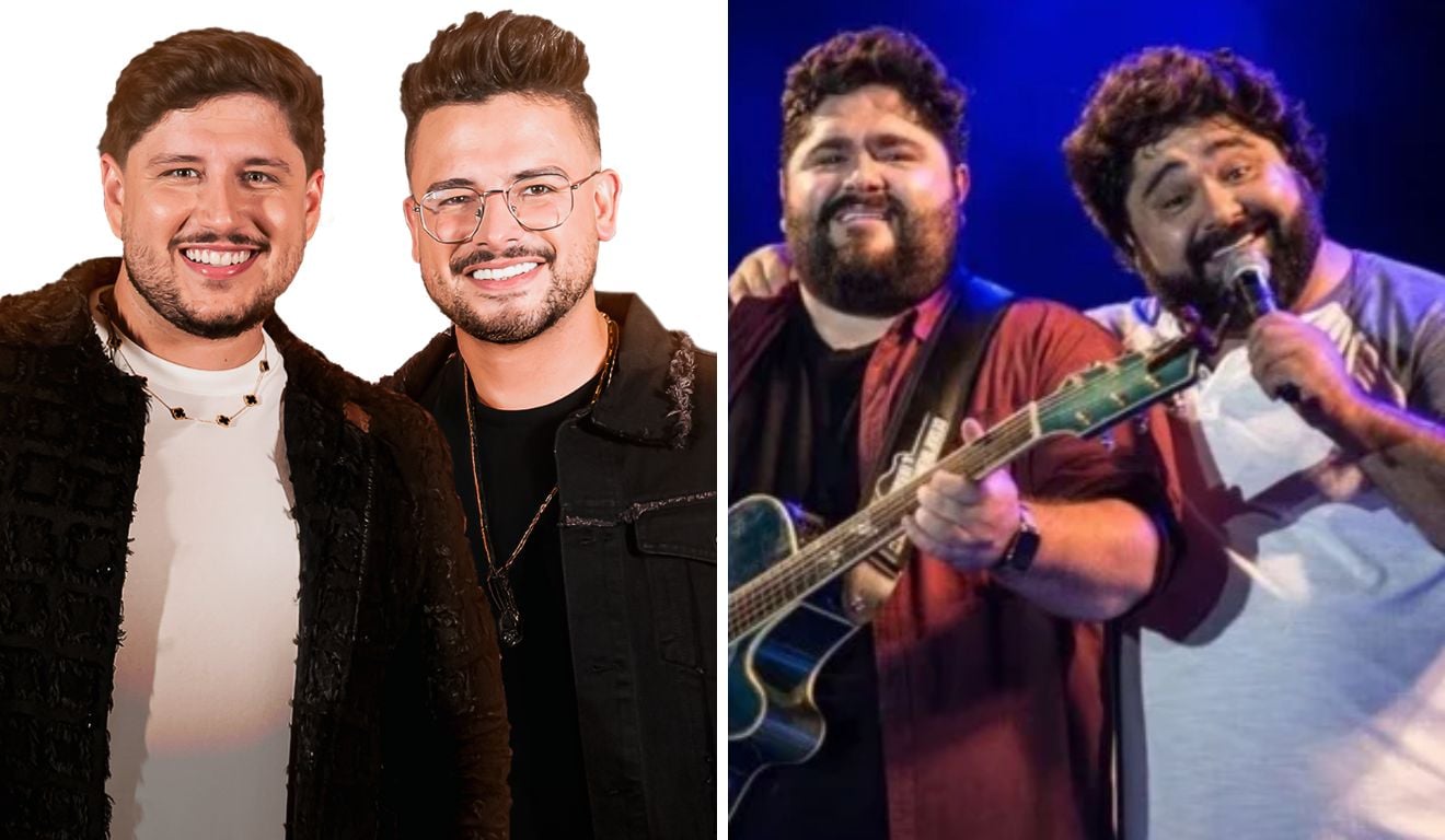 Breno & Bernardo e César Menotti & Fabiano. Foto: Montagem/Divulgação e Reprodução/Redes sociais Breno & Bernardo e César Menotti & Fabiano. Foto: Montagem/Divulgação e Reprodução/Redes sociais