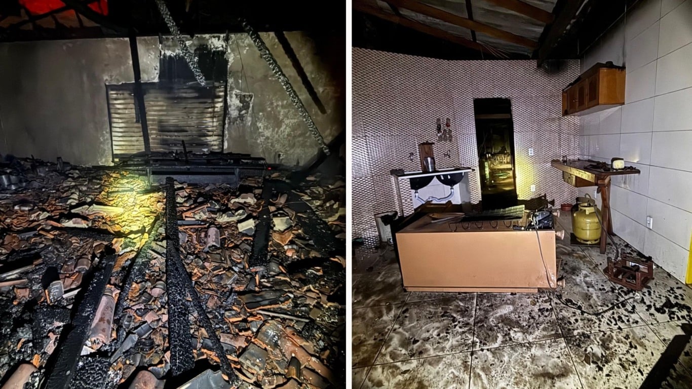 Incêndio em Irupi (Foto/reprodução: TV Vitória)