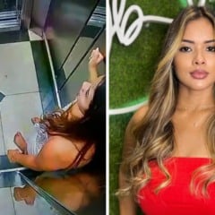 Câmera de segurança mostra suspeito brigando com Maria Katiane Gomes da Silva no elevador