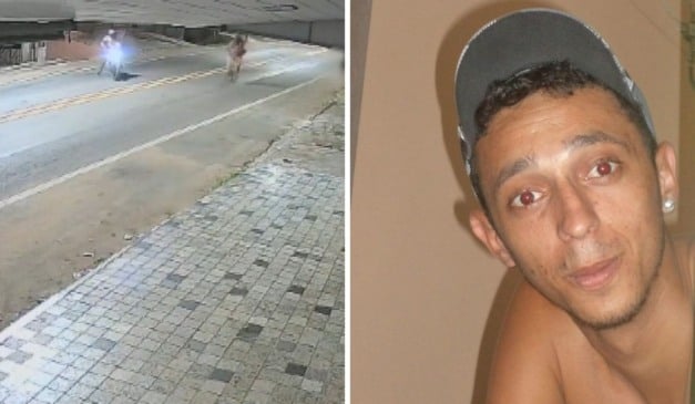 Câmera flagra assassinato no meio da rua em São Gabriel da Palha. Fotos: Reprodução/TV Vitória