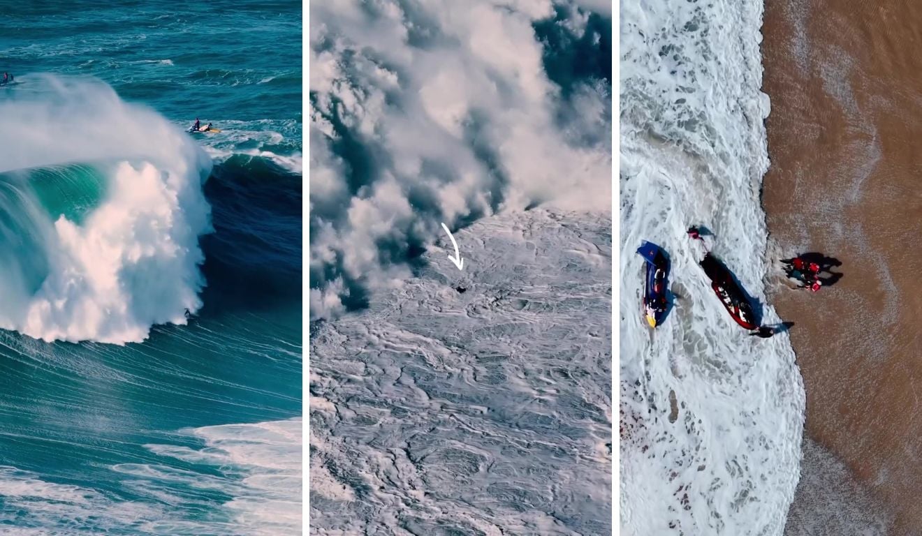 Carlos Burle sofre grave queda nas ondas gigantes de Nazaré Carlos Burle sofre grave queda nas ondas gigantes de Nazaré