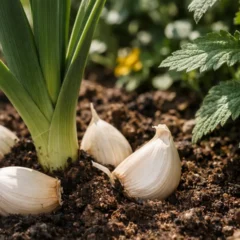 Colocar dentes de alho nas plantas protege o jardim de pragas