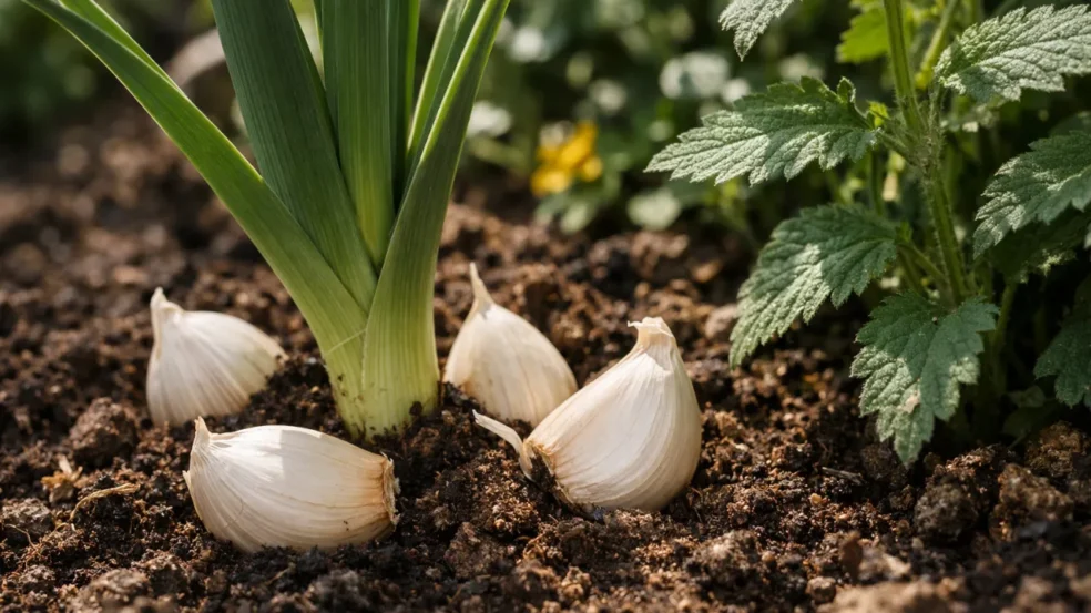 Colocar dentes de alho nas plantas protege o jardim de pragas Colocar dentes de alho nas plantas protege o jardim de pragas