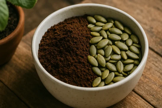 Como usar a mistura de café com sementes de abóbora nas suas plantas