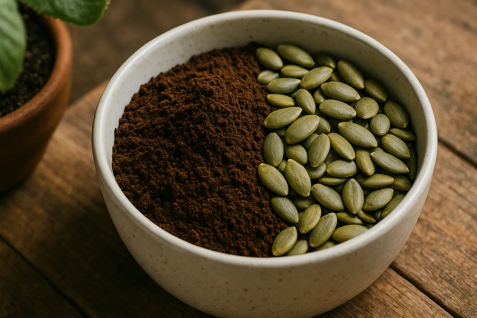 Como usar a mistura de café com sementes de abóbora nas suas plantas