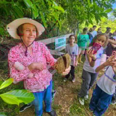 Crian&ccedil;as do Clube de Observadores da Natureza Sabi&aacute; visitam a RPPN Guaribus, em Itagua&ccedil;u. Foto: Leonardo Mer&ccedil;on