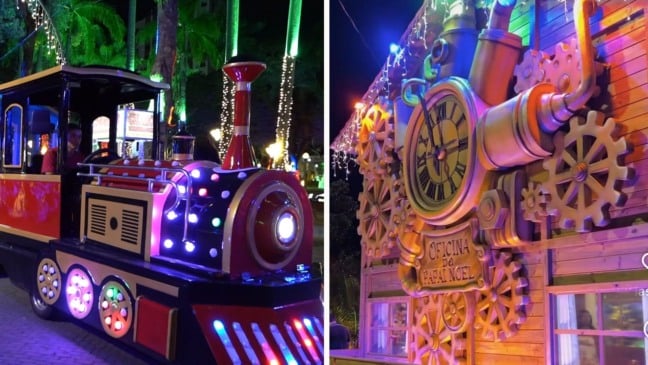 Vila Natalina no Parque Moscoso e na Praça do Papa, em Vitória (Foto/reprodução: TV Vitória)