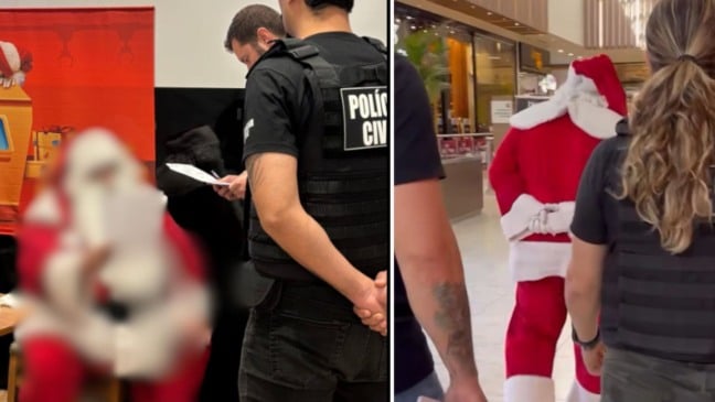 Papai noel é preso em Santa Catarina (Foto/reprodução: Instagram)