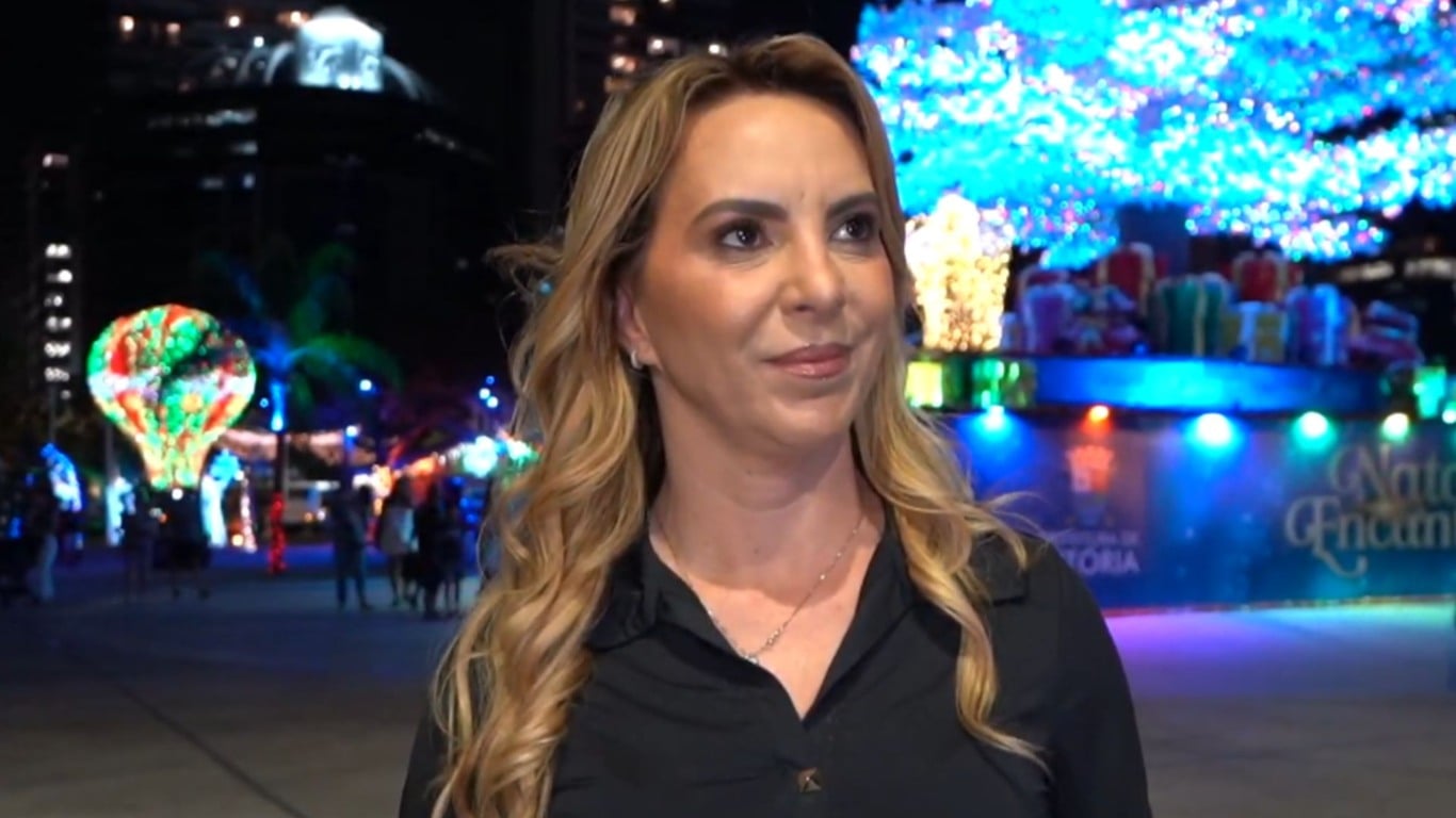 Cris Samorini, vice-prefeita de Vitória, fala sobre a importância dos investimentos na capital (Foto/reprodução: TV Vitória)