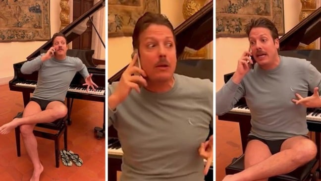 Fábio Porchat grava vídeo na Embaixada do Brasil em Roma