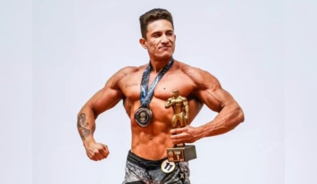 Fisiculturista Kevin Notário Nunes, ex-campeão estadual da modalidade, morreu por infecção bacteriana Foto: Reprodução/Instagram @marcelino_nunes