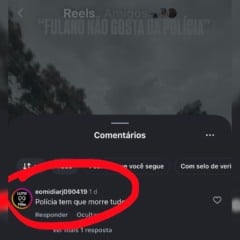 Lucas Rangel Pereira do Nascimento comentário em post de delegado