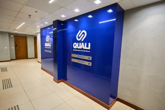 Hall da sede da empresa QualiSaúde. Foto: divulgação