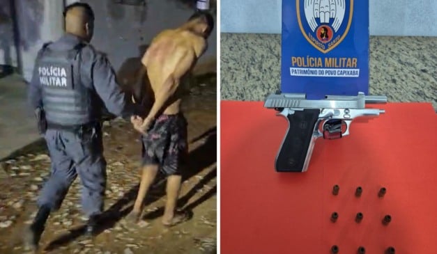 Homem é preso após tentar matar o ex-companheiro da mãe no Sul do ES. Foto: Reprodução/TV Vitória
