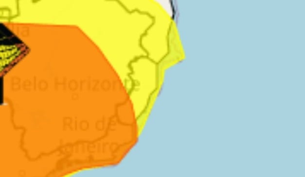 Instituto emite alerta de tempestade e queda de granizo para quase todo o ES. Foto: Reprodução/Inmet