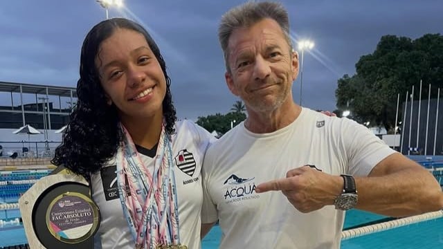 Natação
Luísa Patrício e o técnico Alexandre Antunes