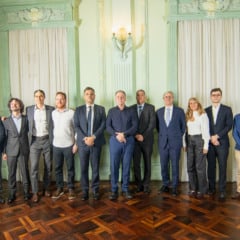 Executivos do grupo internacional de educação Galileo, acompanhados da direção local da Multivix foram recebidos pelo governador Renato Casagrande no Palácio Anchieta. Crédito: Divulgação