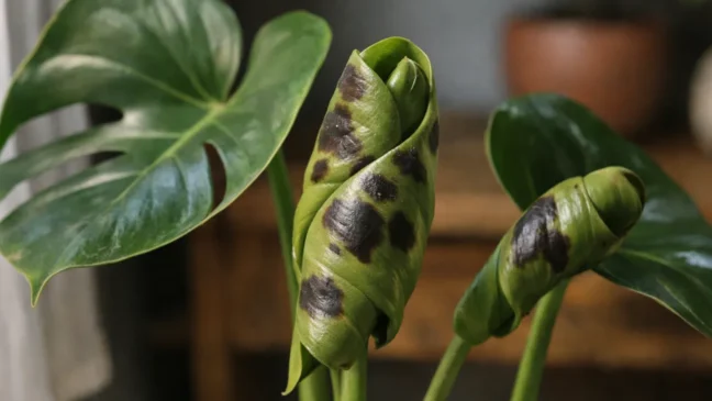 Posicionar sua costela-de-adão neste local pode gerar manchas escuras antes da folha abrir
