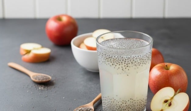 Suco de chia e maçã para emagrecer com saúde