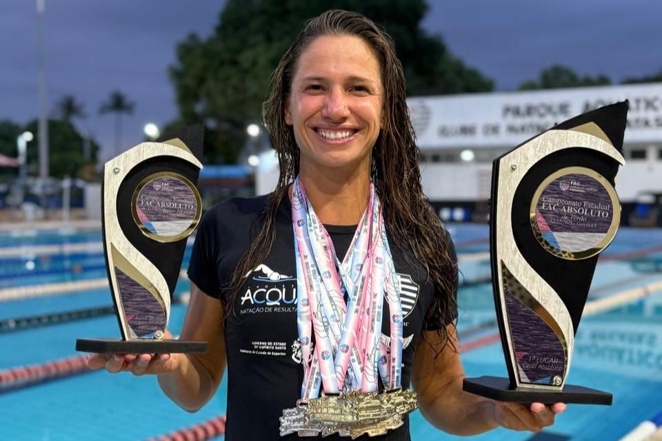 Campeonato Estadual Absoluto de Natação 2025. Thamy Ventorin, do Álvares. Campeonato Estadual Absoluto de Natação 2025. Thamy Ventorin, do Álvares.