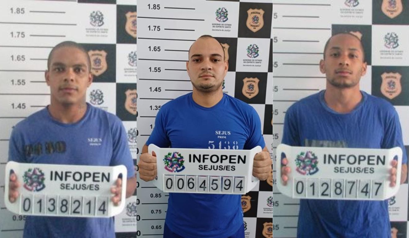 Israel Silva Oliveira Batista, Ricardo Pio Monteiro e Yantia de Carvalho Lourenço fugitivos da Penitenciária Regional de São Mateus