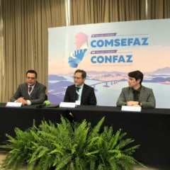 Flávio César, Barreirinhas e Benício Costa: alinhamento para esclarecer dúvidas surgidas com a reforma tributária. Crédito: Edu Kopernick