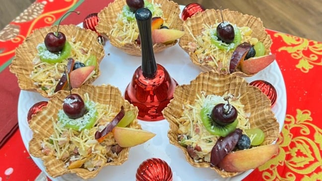 Cestinhas de Frango à Califórnia. Foto: Roberta Salgueiro