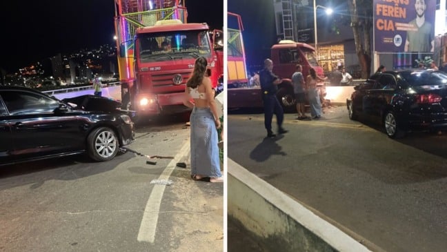 Acidente com carreta furacão (Foto/reprodução: TV Vitória)