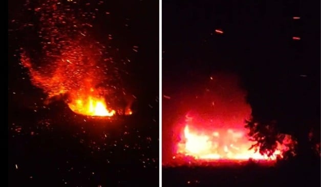 incêndio em garagem de empresa em itapemirim