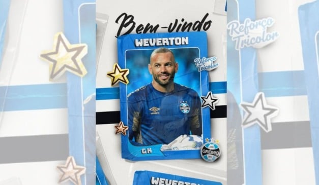 Grêmio anunciou a contratação do goleiro Weverton. Foto: Reprodução/Instagram/@gremio