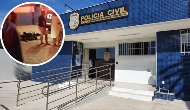 Caso do jovem que dava grau em moto e foi baleado foi levado para a Delegacia Regional de Cariacica. Fotos: Hélio Filho (Governo do ES) / TV Vitória.