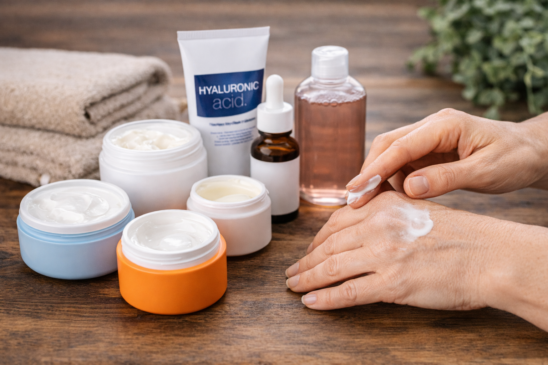 Cremes de farmácia combinam ativos reconhecidos e preços acessíveis no cuidado diário contra rugas e manchas./ ChatGPT