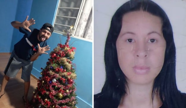 Edivaldo Evangelista de Souza (à esquerda) foi assassinado a facadas, e Camila Domingos Barroso (à direita), foi presa pelo crime. Fotos Reprodução/TV Vitória.