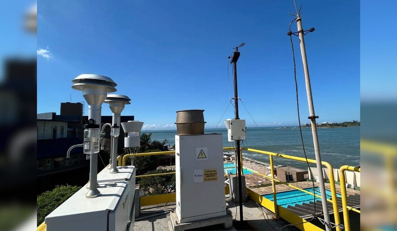 Estação de Monitoramento da Qualidade do Ar localizada na Ilha do Boi, em Vitória,