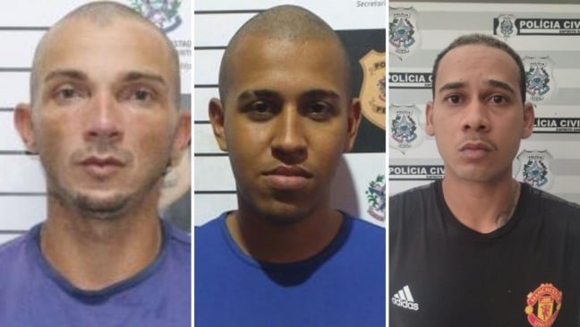 Da esquerda para a direita: Ediel de Souza, Ícaro Gabriel e Igor Figueiredo (Foto: Sesp)