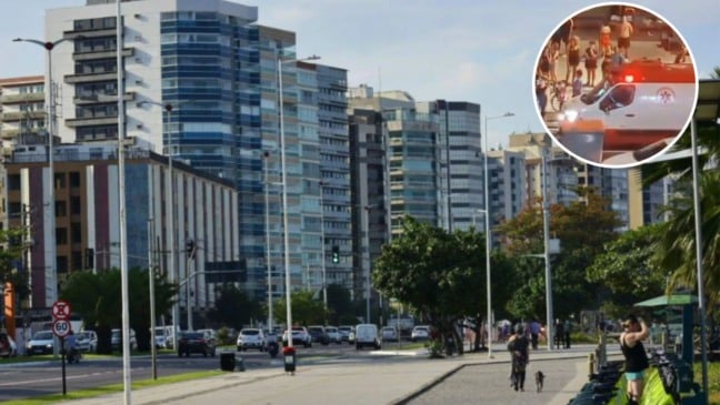 Turista é atropelada na orla de camburi (Foto/reprodução: TV Vitória)