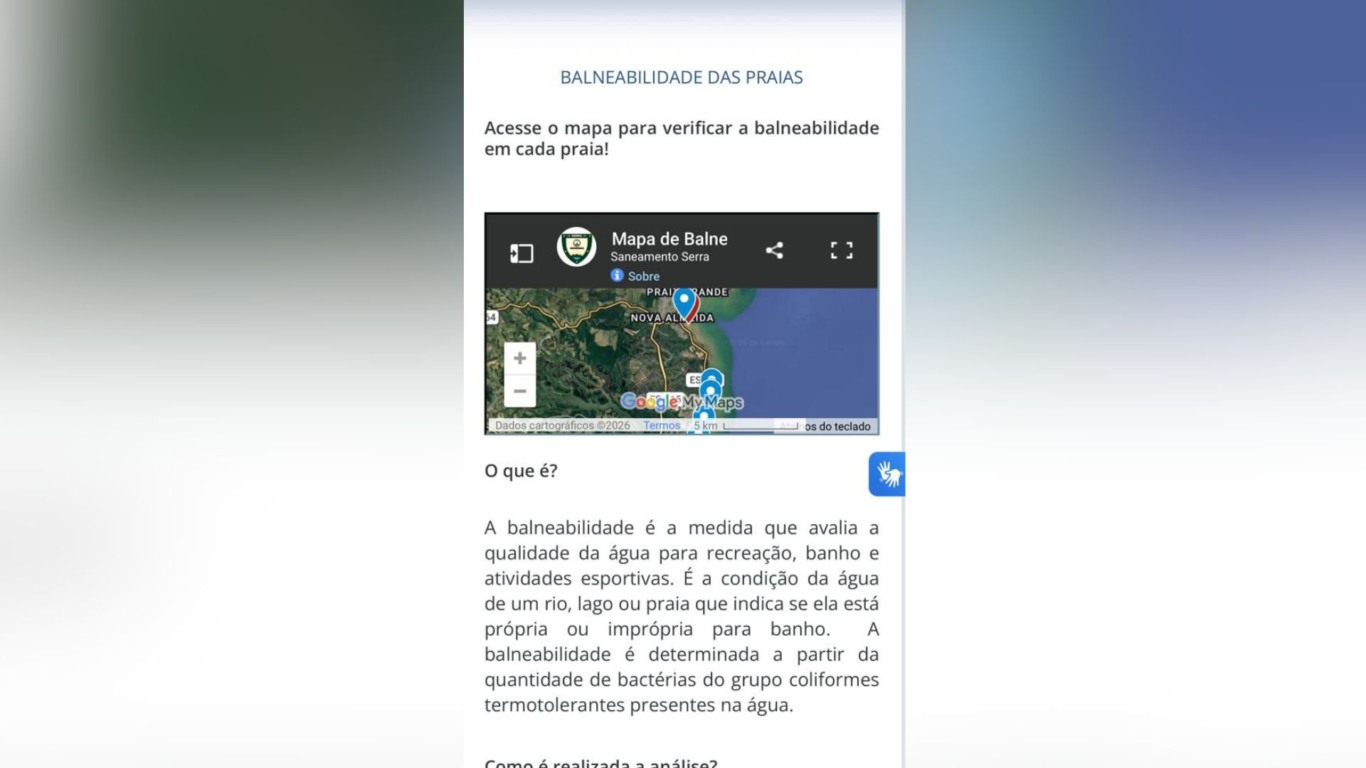 QR code balneabilidade (Print da tela)