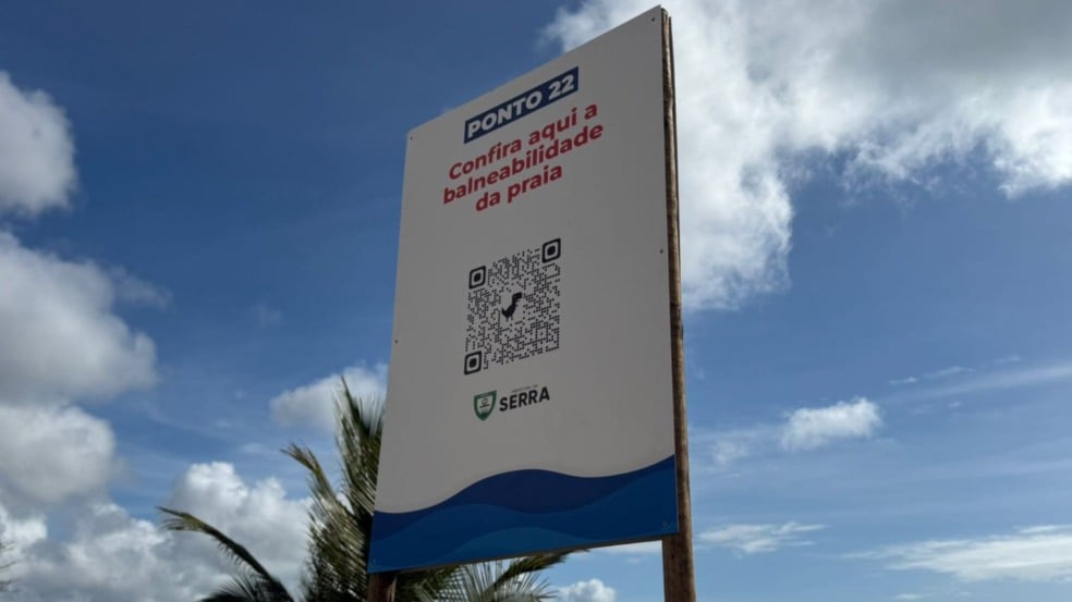 QR CODE balneabilidade das praias na Serra (Foto: Caio Dias) QR CODE balneabilidade das praias na Serra (Foto: Caio Dias)