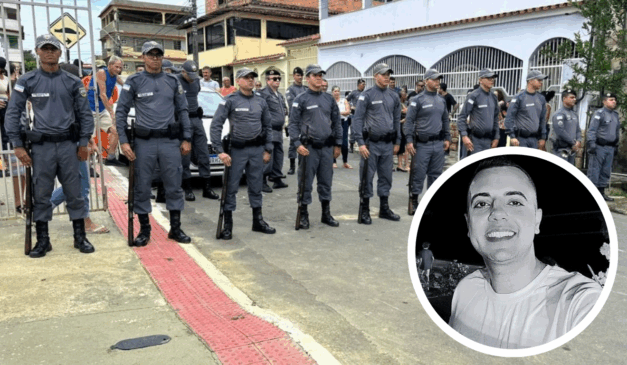 Homenagens durante o enterro do cabo da PM Mariusom Marianelli Jacintho
