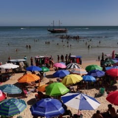 Imagens a&eacute;reas da Praia do Morro em Guarapari