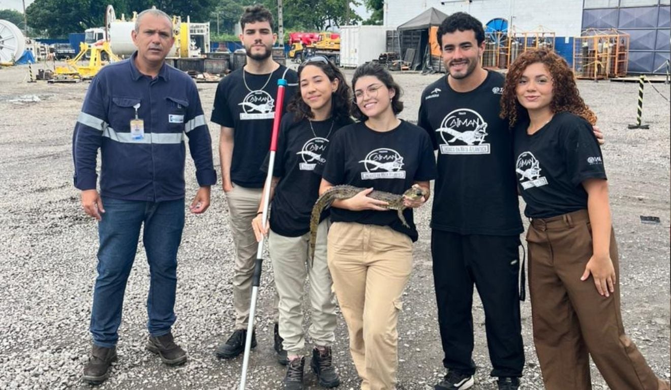 Jacaré resgatado em empresa na Serra