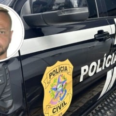 O ex-PM Jhony Cau Pereira foi preso. Foto: Montagem: Thiago Soares/Folha Vit&oacute;ria e Reprodu&ccedil;&atilde;o/TV Vit&oacute;ria