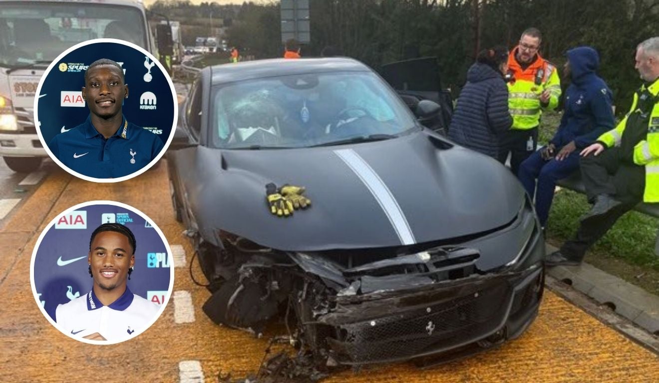 Kolo Muani e Odobert acidente de ferrari Kolo Muani e Odobert acidente de ferrari