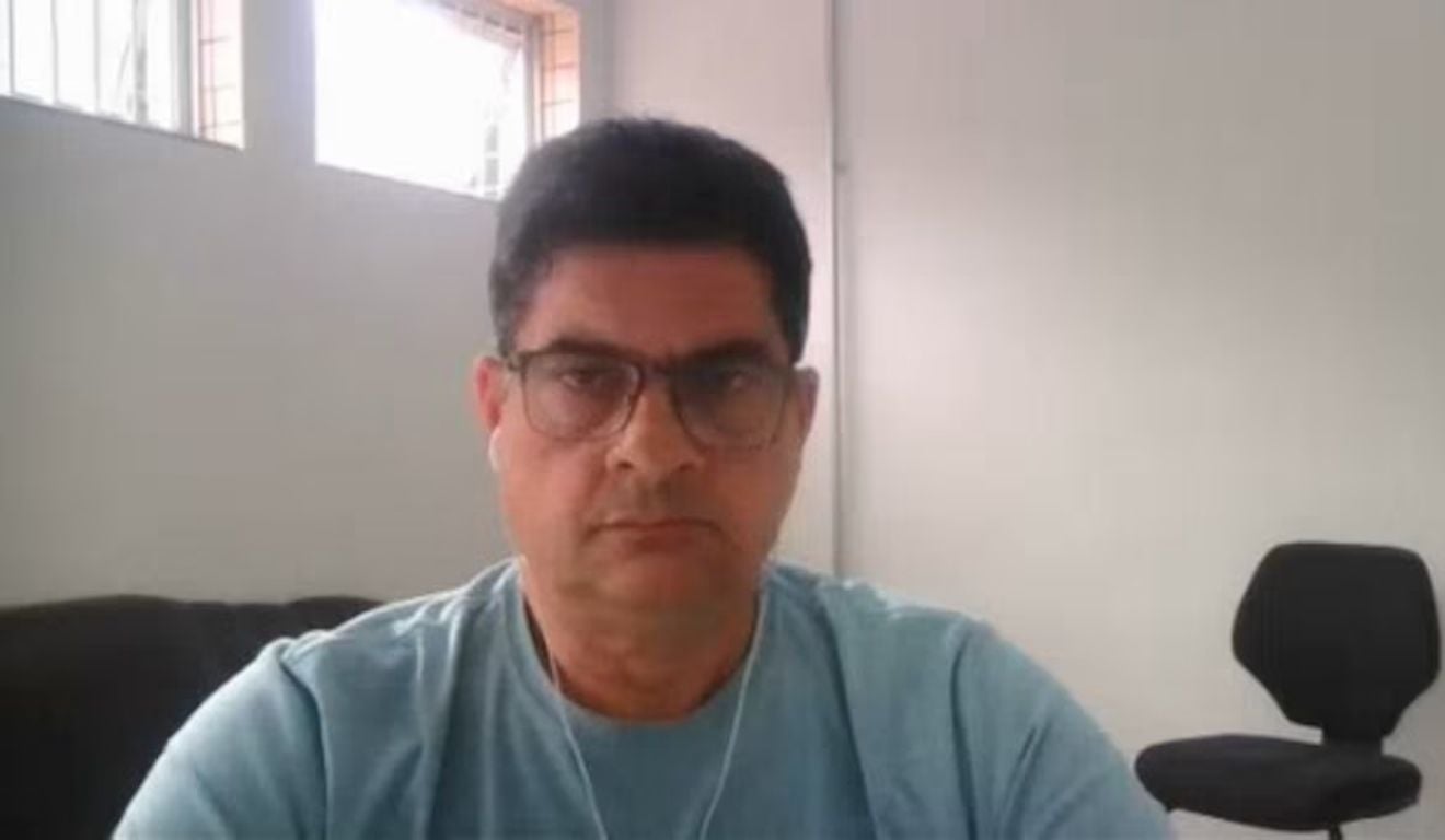 O coronel Marcelo Câmara em audiência de custódia O coronel Marcelo Câmara em audiência de custódia