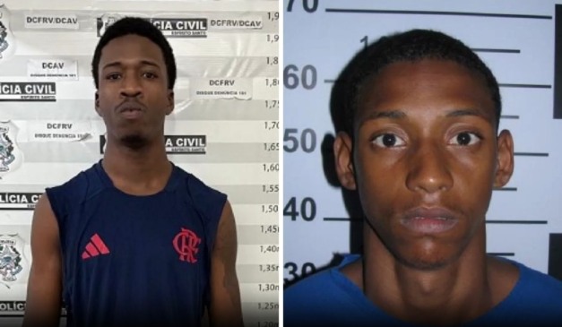 Polícia prende Luiz Felipe Américo Constantino, mas Valter Santana Costa segue foragido (Foto: Divulgação/PCES)