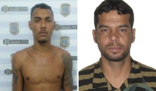Rudson Nicolas Correia de Jesus (à esquerda) é suspeito do assassinato de Ronaldo Silva Apolinário (à direita). Fotos: Divulgação/Polícia Civil.