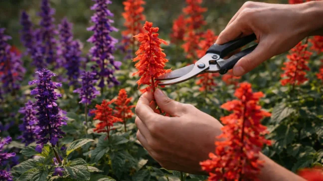 Sálvia-ornamental 4 podas que estendem o período de flores como nunca